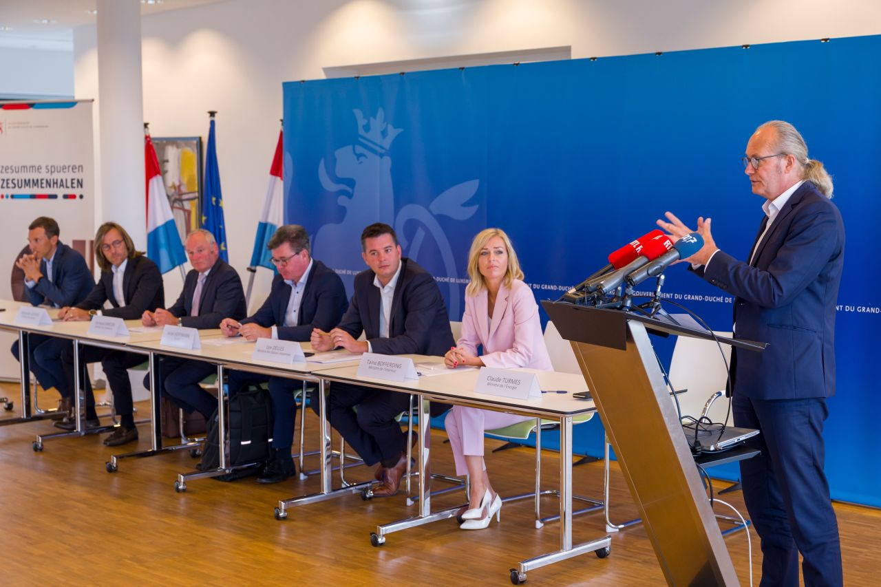 Conférence de presse sur le lancement de la campange Zesumme spueren, le 8 septembre 2022