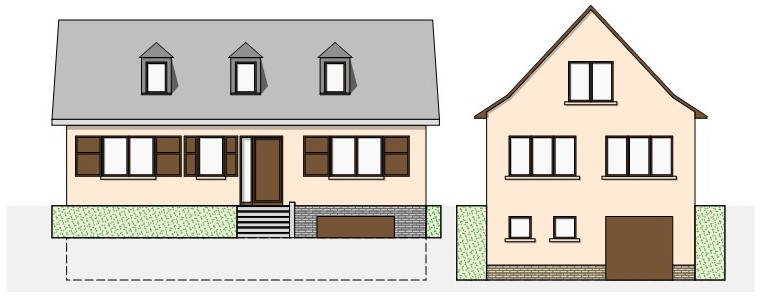 Einfamilienhaus 1 - Beheiztes Dach - rechteckiger Grundriss