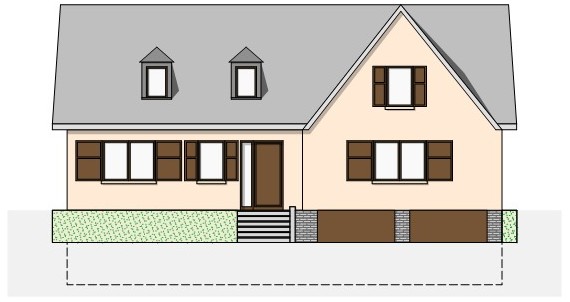 Einfamilienhaus 1 - Beheiztes Dach - L/T-förmiger Grundriss